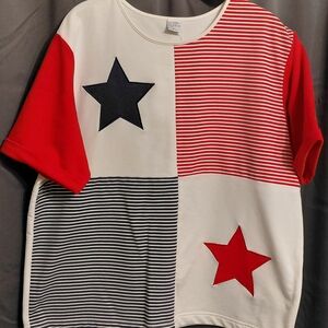 Red and White Star Patterned Shirt